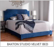 Baxton Studio Velvet Bed