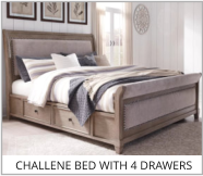 Challene Bed with 4 Drawers