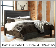 Baylow Panel Bed w/ 4  Drawers