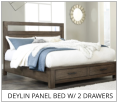Deylin Panel Bed w/ 2 Drawers