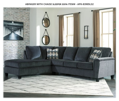 ABINGER WITH CHAISE SLEEPER SOFA ITEM# - APK-83905LS2