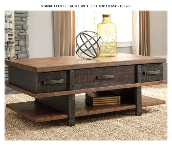 Stanah Coffee Table with Lift Top ITEM# - T892-9