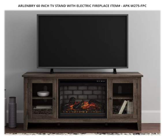 Arlenbry 60 inch TV Stand with Electric Fireplace ITEM# - APK-W275-FPC