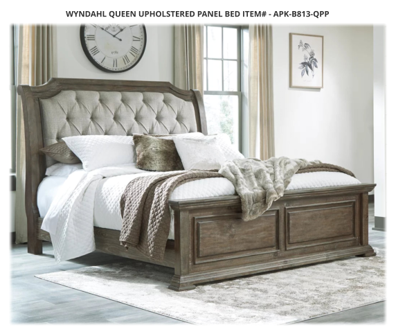 Wyndahl Queen Upholstered Panel Bed ITEM# - APK-B813-QPP