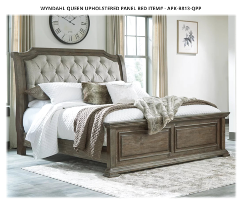 Wyndahl Queen Upholstered Panel Bed ITEM# - APK-B813-QPP