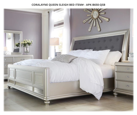 Coralayne Queen Sleigh Bed ITEM# - APK-B650-QSB