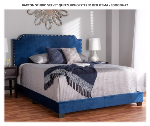 Baxton Studio Velvet Queen Upholstered Bed ITEM# - B600000427