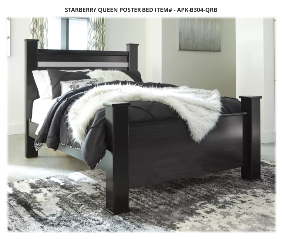 Starberry Queen Poster Bed ITEM# - APK-B304-QRB