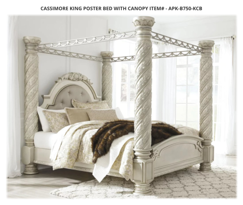 Cassimore King Poster Bed with Canopy ITEM# - APK-B750-KCB